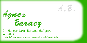 agnes baracz business card